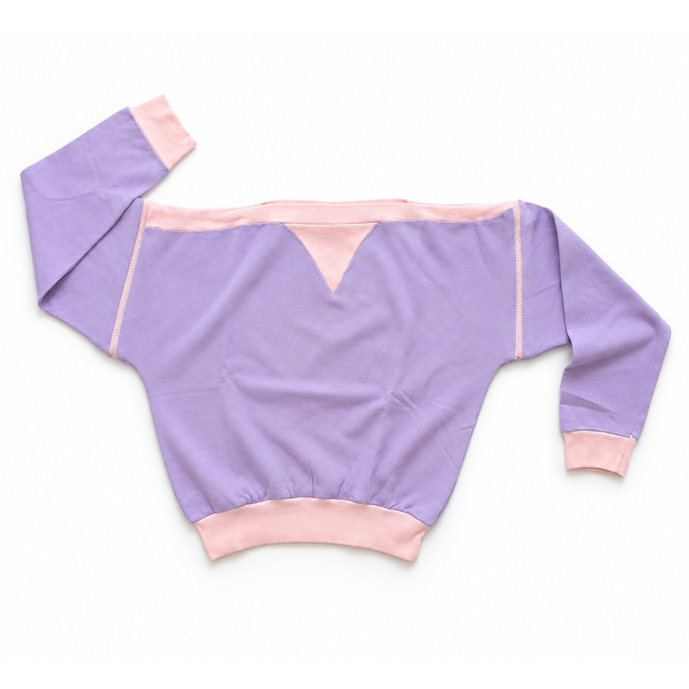 Vintage 1980s On the Move Pink & Purple Zip Sleeves Sweatshirt | Girls L / 14